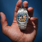 Bulova Super Seville Risky Riches – Hand-painted custom dial featuring vibrant artwork with flying bills and golden coins, limited edition bespoke timepiece by IFL Watches