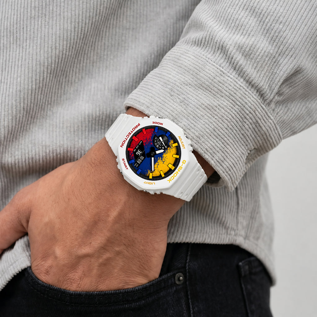 Casio G-Shock Colombia flag dial watch, customized by IFL Watches