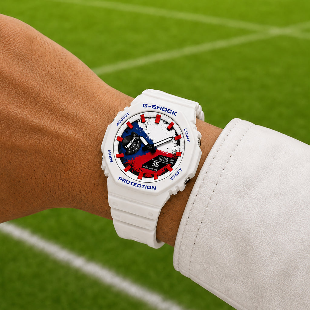 Custom Czech Republic flag Casio G-Shock on the wrist, by IFL Watches
