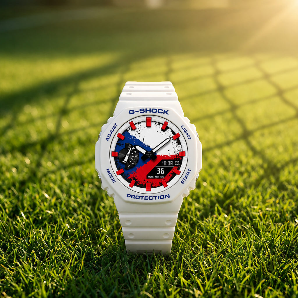 Casio G-Shock Czech Republic flag dial watch, customized by IFL Watches