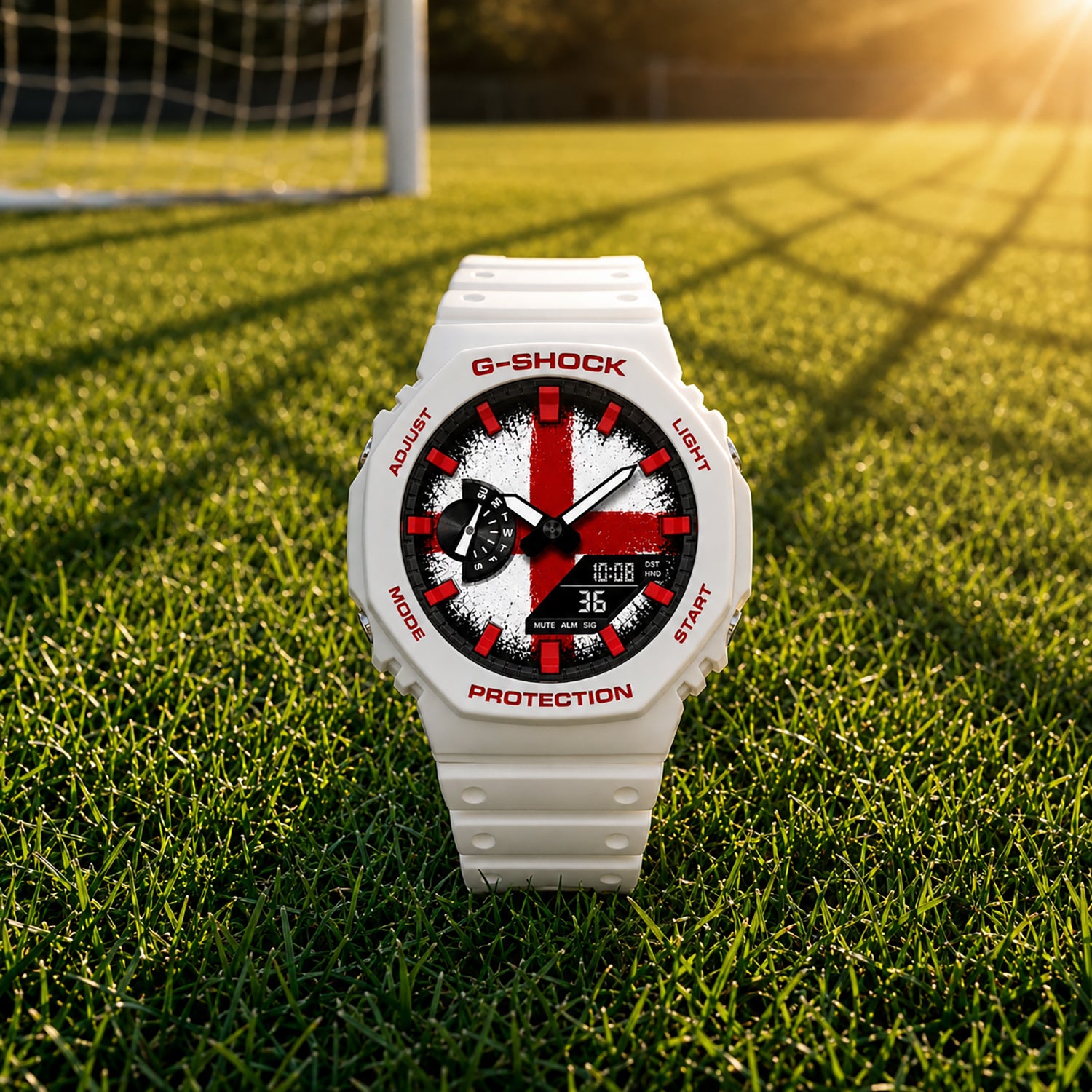 Custom England flag Casio G-Shock on the wrist, by IFL Watches