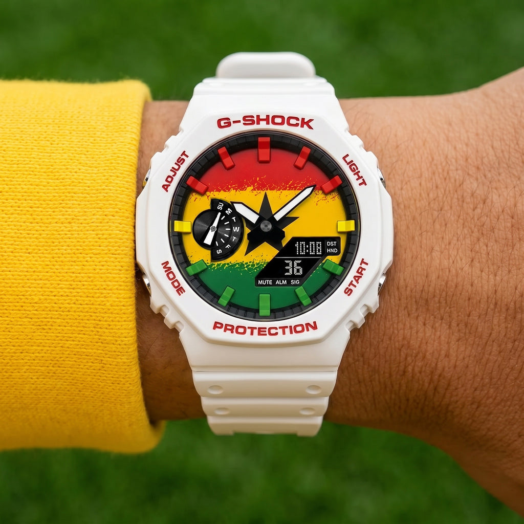 Custom Ghana flag G-Shock wristwatch by IFL Watches