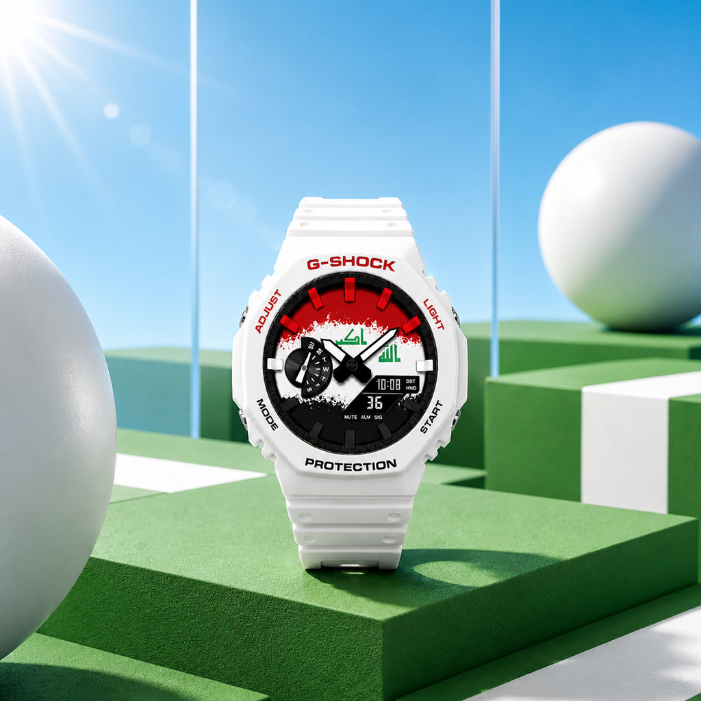Casio G-Shock Iraq flag dial watch, customized by IFL Watches