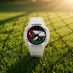 Custom Jordan flag Casio G-Shock on the wrist, by IFL Watches