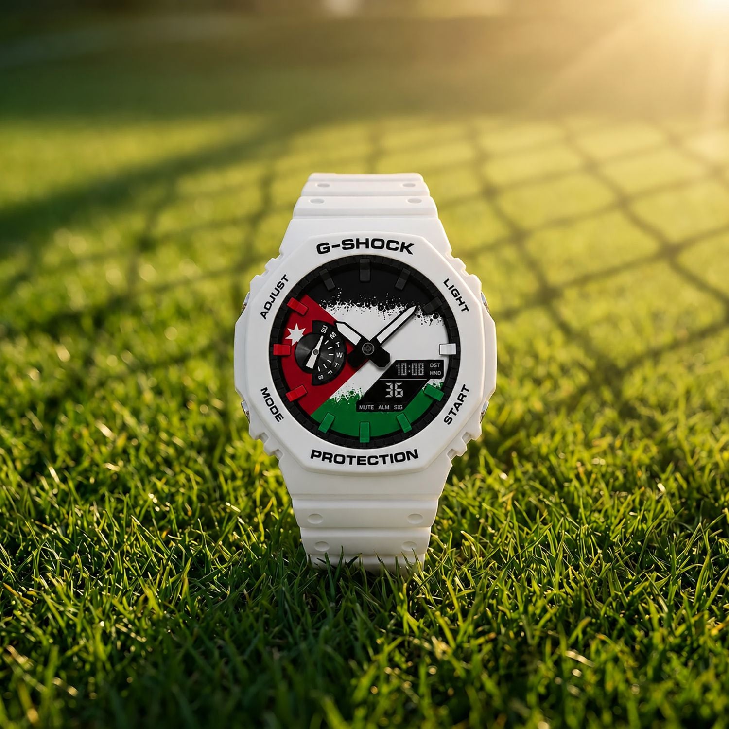 Custom Jordan flag Casio G-Shock on the wrist, by IFL Watches