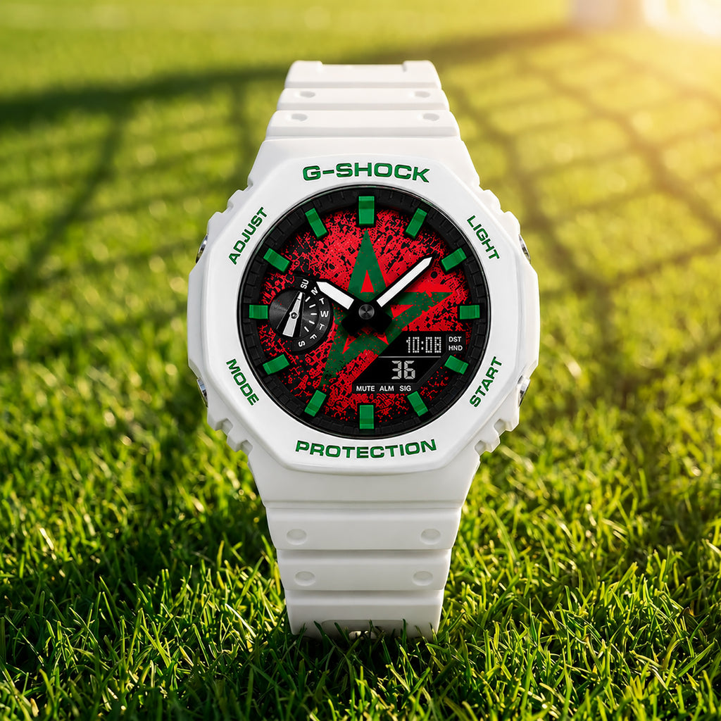 Casio G-Shock Morocco flag dial watch, customized by IFL Watches
