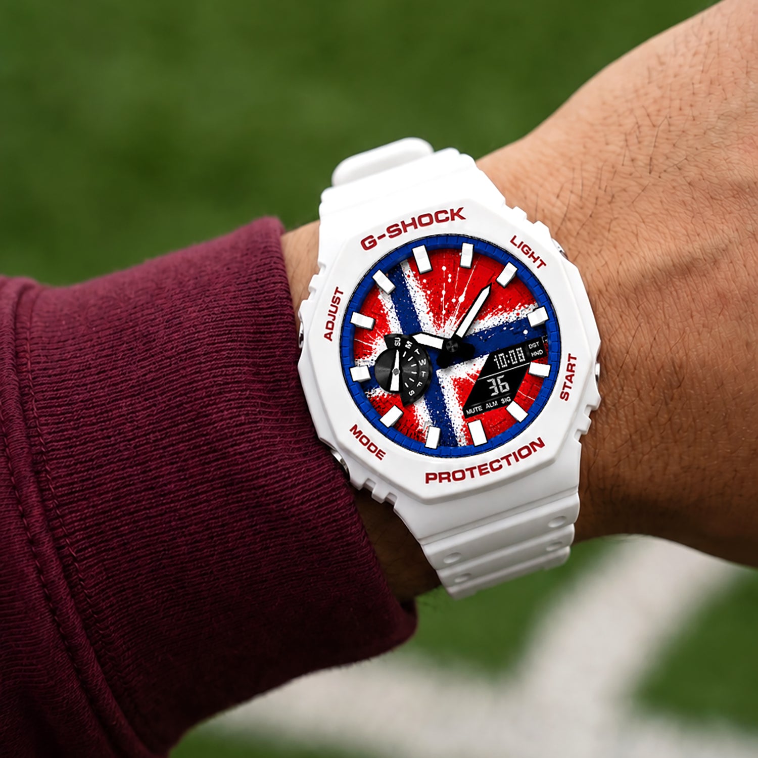 G-SHOCK デジタル腕時計 ホワイト/レッド Casio G-Shock Norway – Nations Series – IFL Watches
