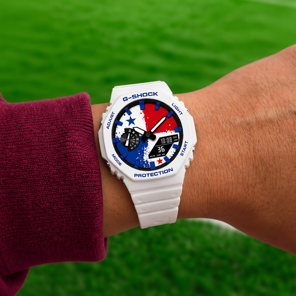 Casio G-Shock Panama flag dial watch, customized by IFL Watches