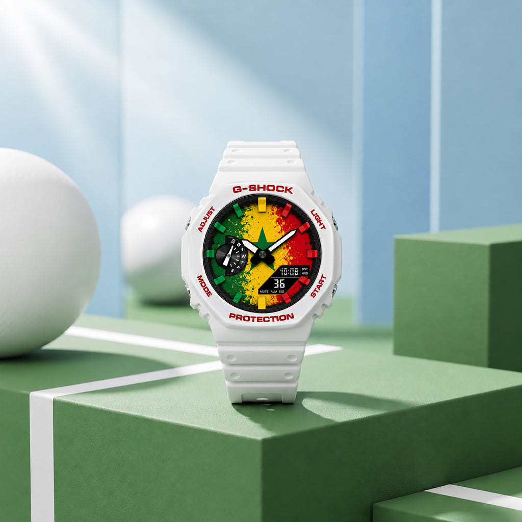 Casio G-Shock Senegal flag dial watch, customized by IFL Watches