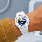 Casio G-Shock Uruguay flag watch worn on the wrist, by IFL Watches