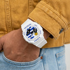Custom Uruguay flag Casio G-Shock on the wrist, by IFL Watches