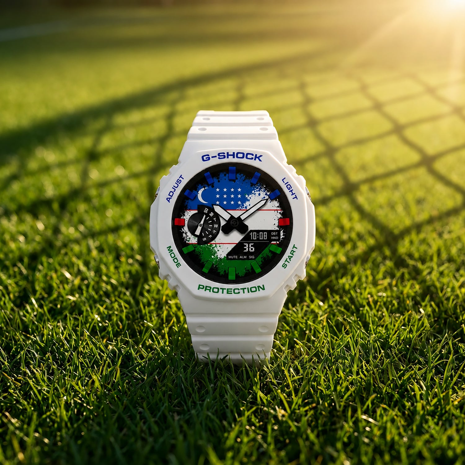 Custom Uzbekistan flag G-Shock wristwatch by IFL Watches