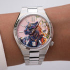La Féline Concept – Hand-painted custom Citizen Tsuyosa 37mm with UV-reactive panther artwork, a bespoke timepiece by IFL Watches