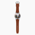 Citizen Tsuyosa Strap – Brown FKM strap fitted to the hand-painted Tsuyosa Kyoto Concept by IFL Watches