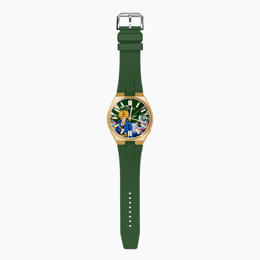 Citizen Tsuyosa Strap – Green FKM strap fitted to the hand-painted Future Fury Concept by IFL Watches