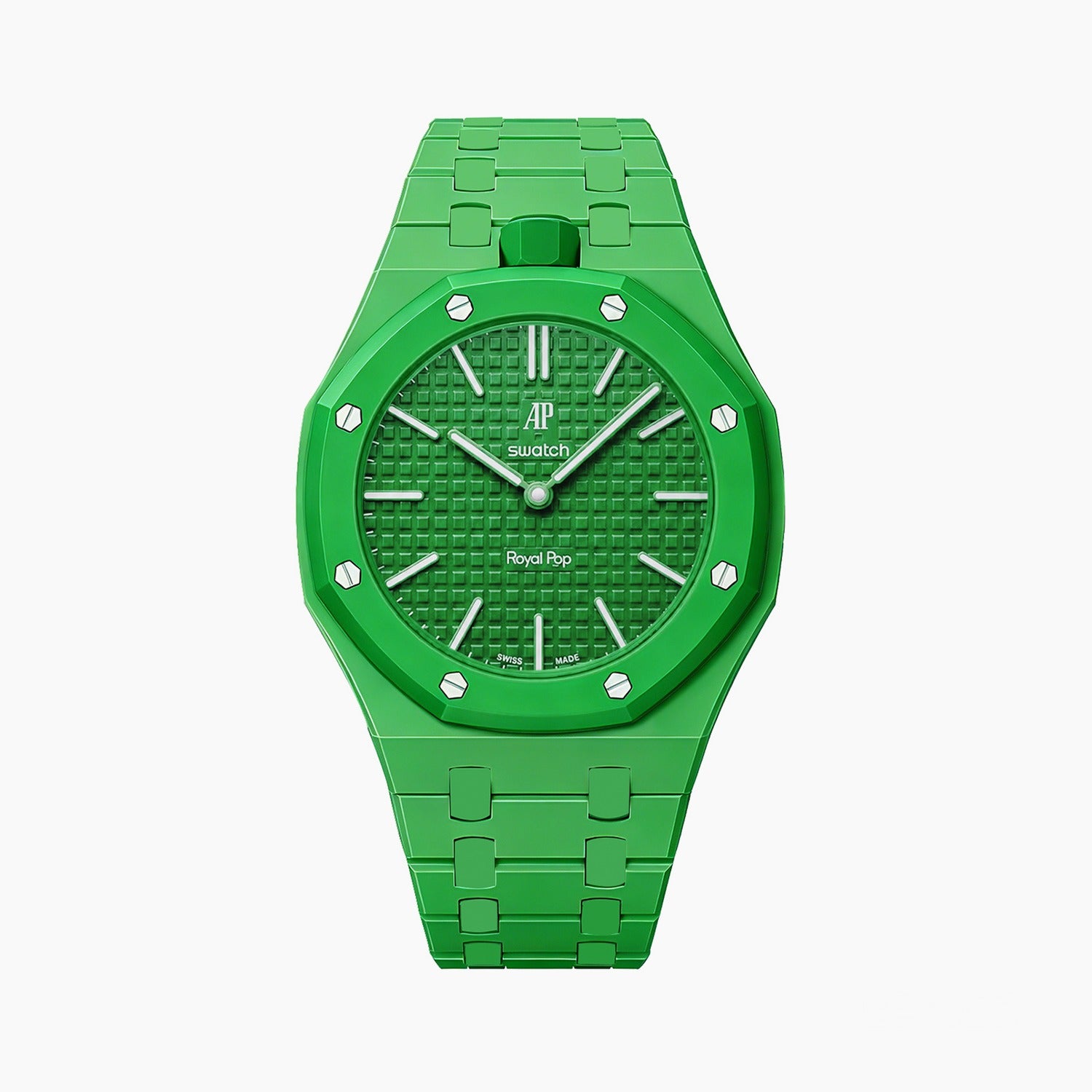 Swatch  Pop Green Eight スウォッチ AP Green Eight Swatch x AP Royal Pop Ceramic Case-Strap – IFL Watches