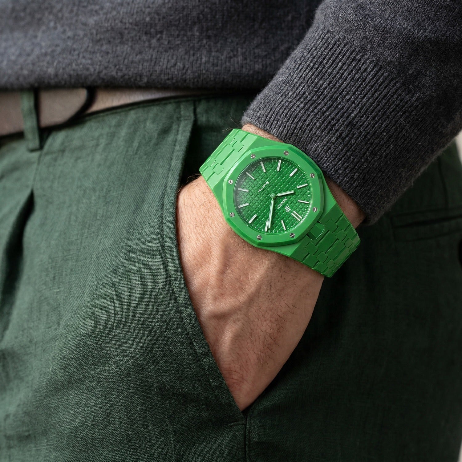 Swatch  Pop Green Eight スウォッチ AP Green Eight Swatch x AP Royal Pop Ceramic Case-Strap – IFL Watches