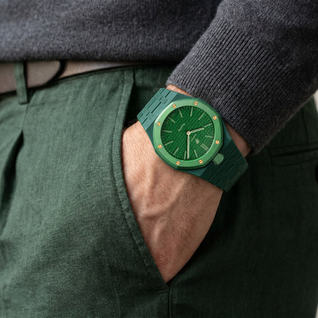 Bioceramic Strap & Case for AP X Swatch Royal Pop Green Eight