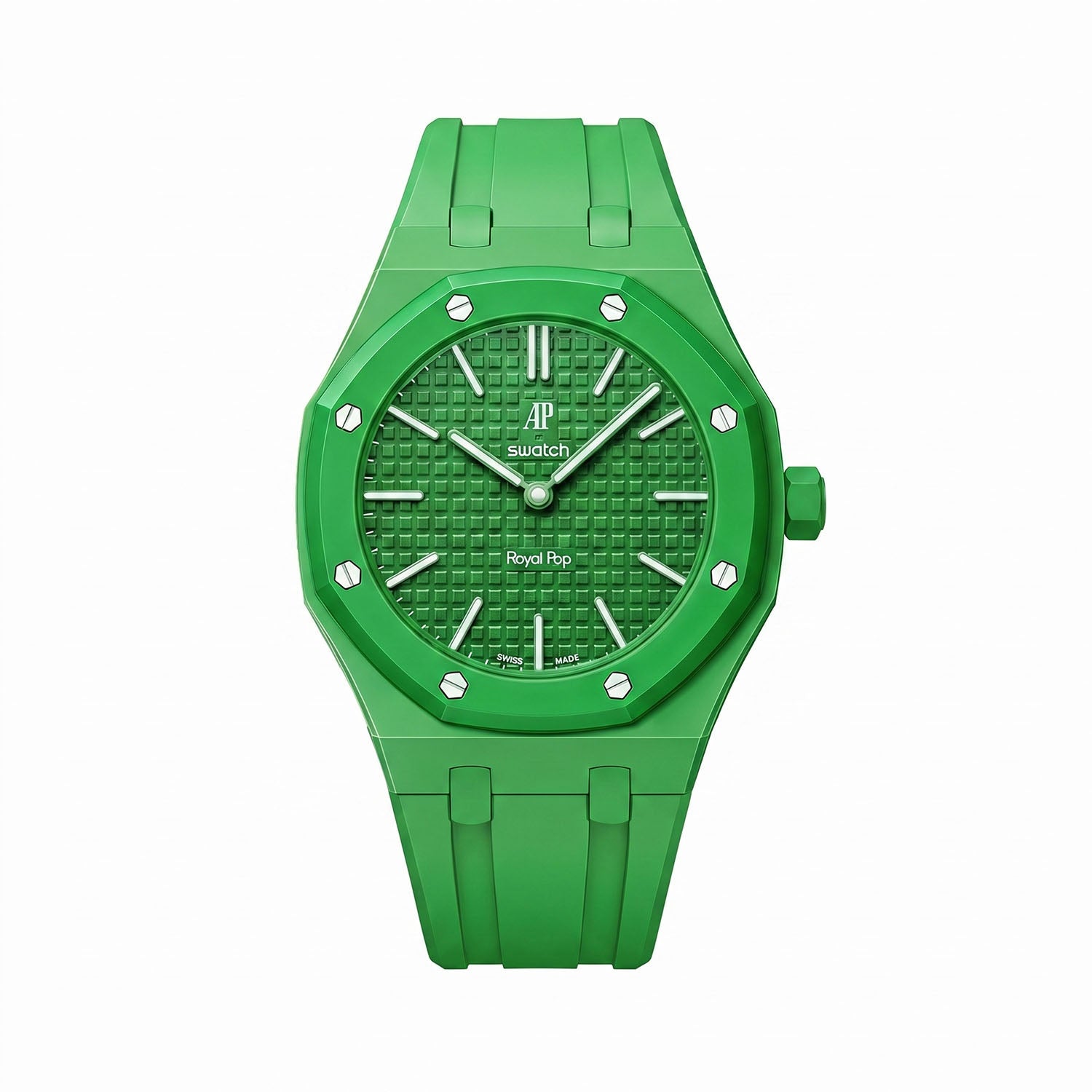 Audemars Piguet x Swatch  Pop グリーン Green Eight Swatch x AP Royal Pop Rubber Case-Strap – IFL Watches