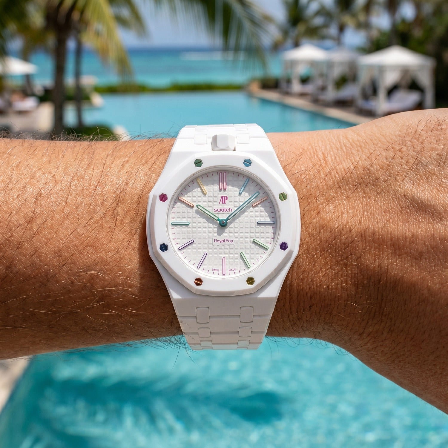 Huit Blanc Swatch x AP Royal Pop Ceramic Case-Strap – IFL Watches