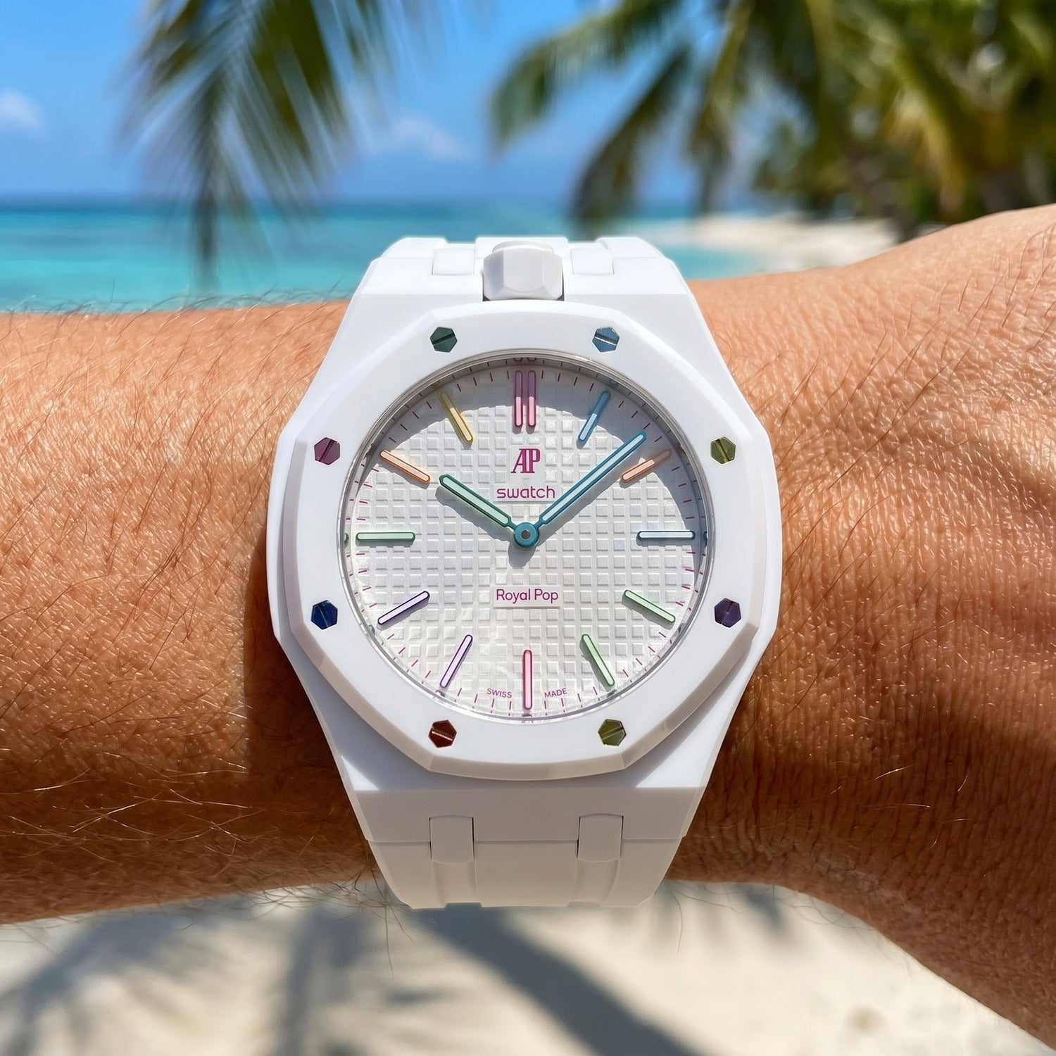 Huit Blanc Swatch x AP Royal Pop Rubber Case-Strap – IFL Watches