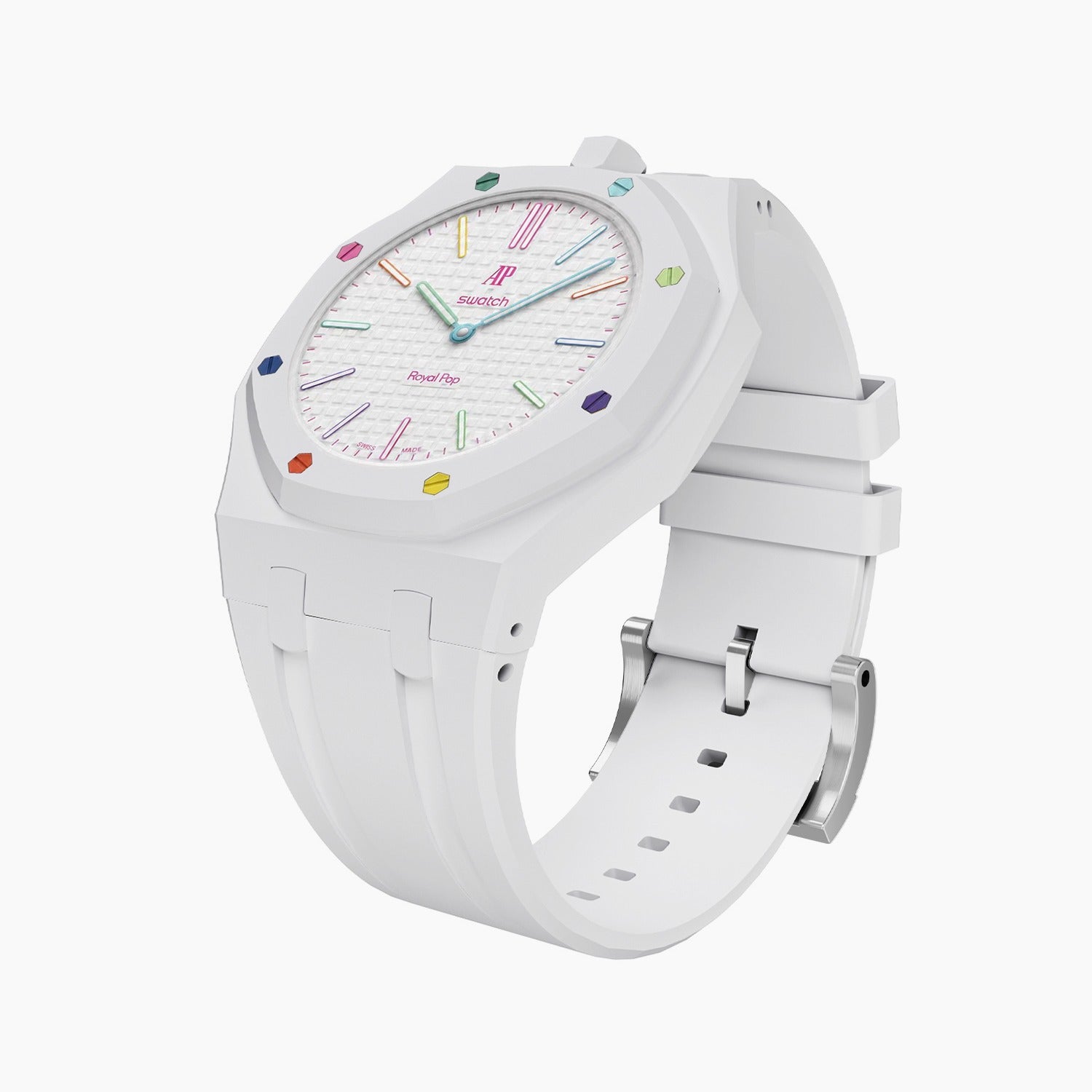 Huit Blanc Swatch x AP Royal Pop Rubber Case-Strap – IFL Watches