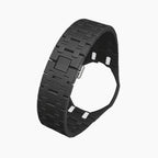 Ocho Negro Swatch × AP Royal Pop Ceramic Case-Strap — bare stealth black ceramic bracelet with empty case bracket, side view, by IFL Watches