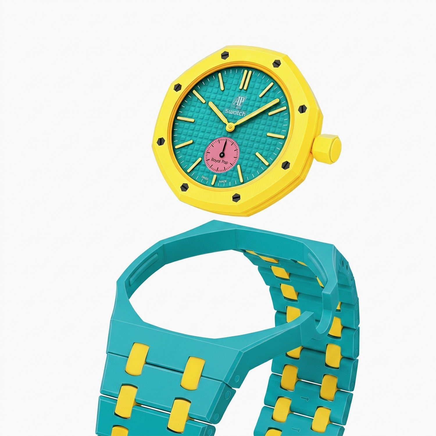 OTG Roz Swatch x AP Royal Pop Ceramic Case-Strap Teal – IFL Watches