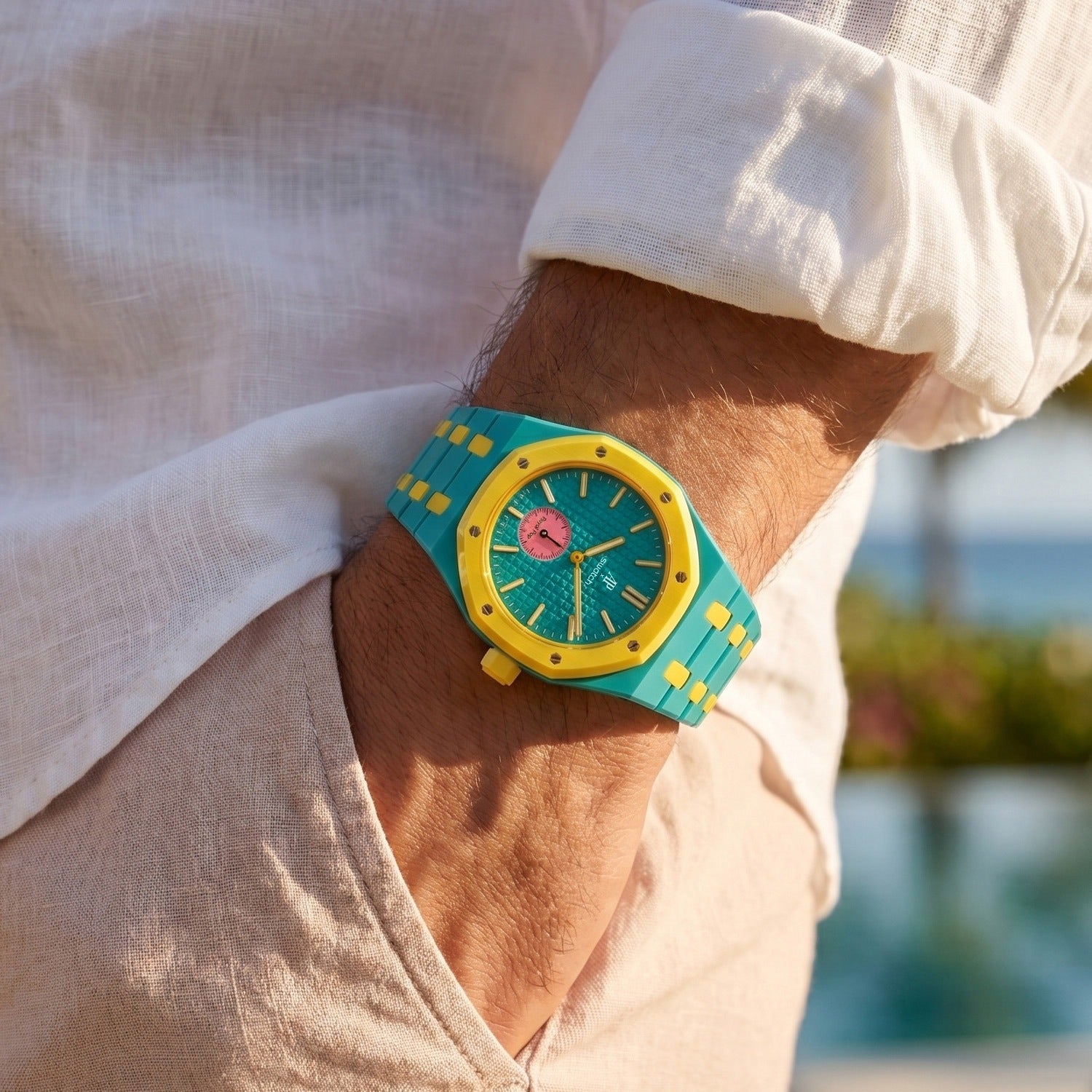 OTG Roz Swatch x AP Royal Pop Ceramic Case-Strap Teal – IFL Watches
