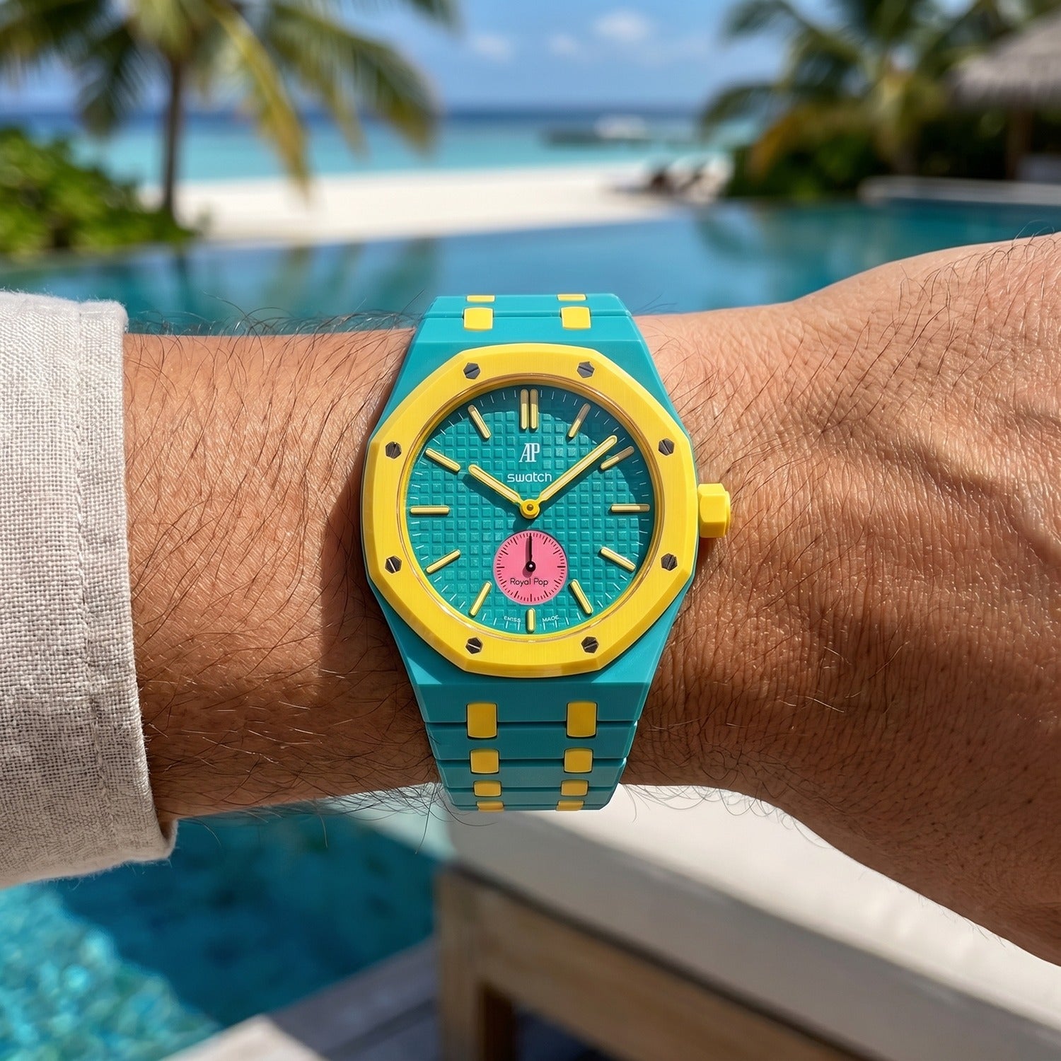 OTG Roz Swatch x AP Royal Pop Ceramic Case-Strap Teal – IFL Watches
