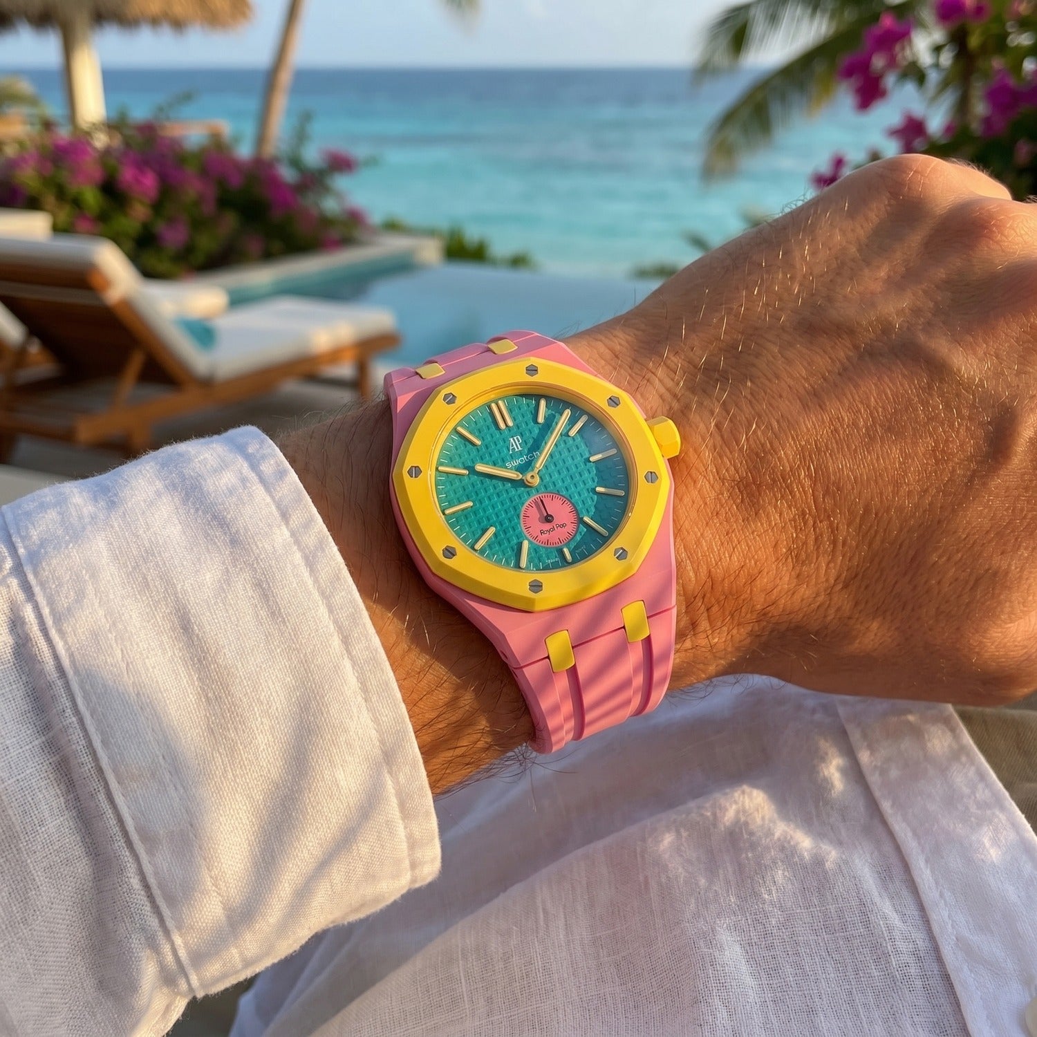 OTG Roz Swatch x AP Royal Pop Rubber Case-Strap – IFL Watches