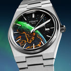 PRX Terra Aurora – Hand-painted concept on Tissot PRX featuring custom Aurora Borealis artwork, limited edition by IFL Watches