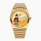 A Dime in Time Concept – Hand-painted custom Tissot PRX featuring wealth collector artwork, a bespoke timepiece by IFL Watches