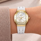 Tsar Bomba Lumina White Gold — Worn on wrist, showing the tonneau case and strap, available at IFL Watches.