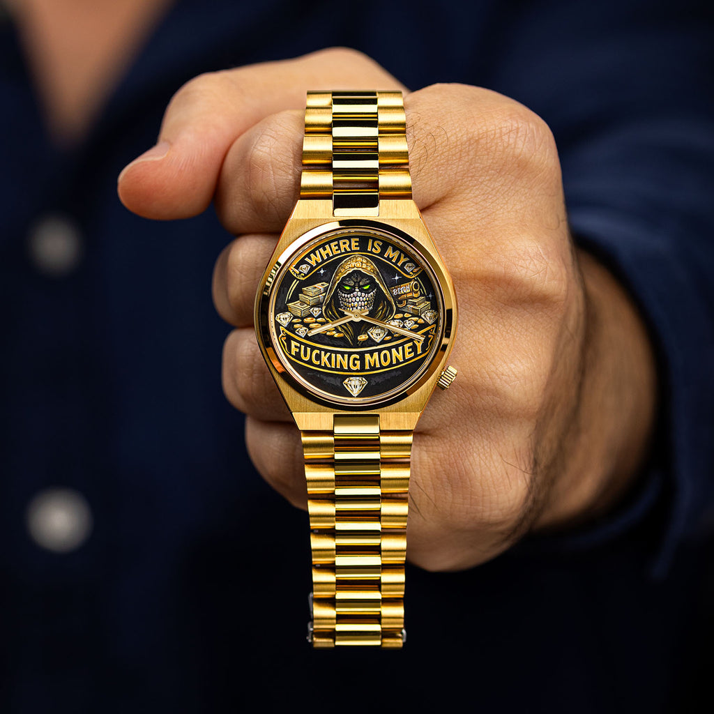 Where Is My Money – Hand-painted custom Citizen Tsuyosa Automatic featuring guardian and diamond artwork, a bespoke timepiece