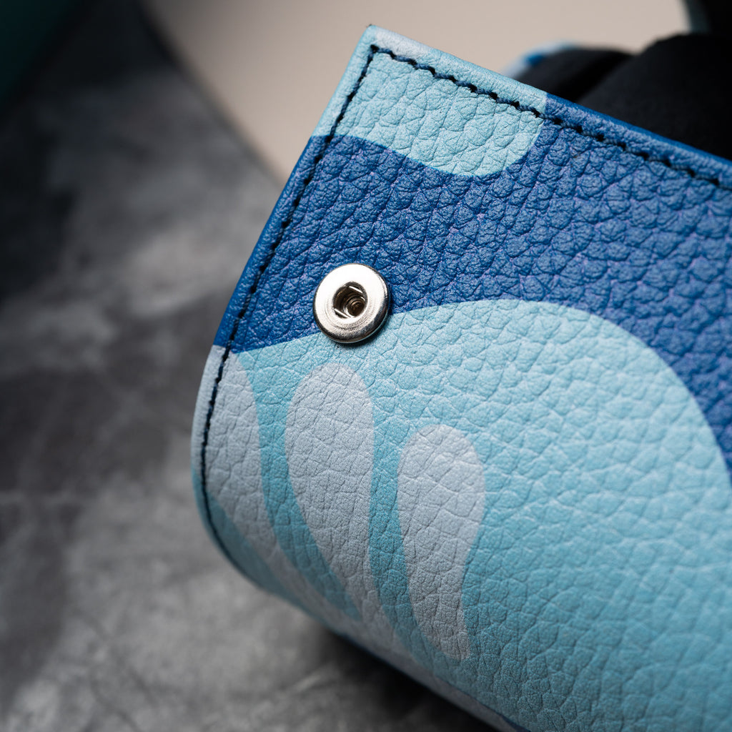 Azure Camo Leather Watch Roll – Two Watches