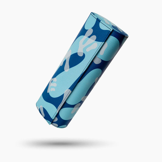 Azure Camo Leather Watch Roll – Four Watches