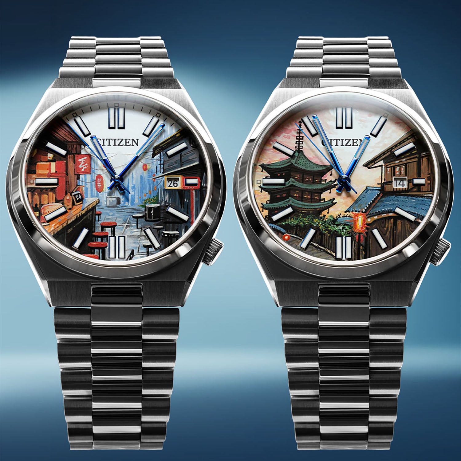 Japan-Inspired Collection – A limited edition series of hand-painted Citizen Tsuyosa timepieces capturing Kyoto and Tokyo. Only 50 pieces per design. Limited edition by IFL Watches.