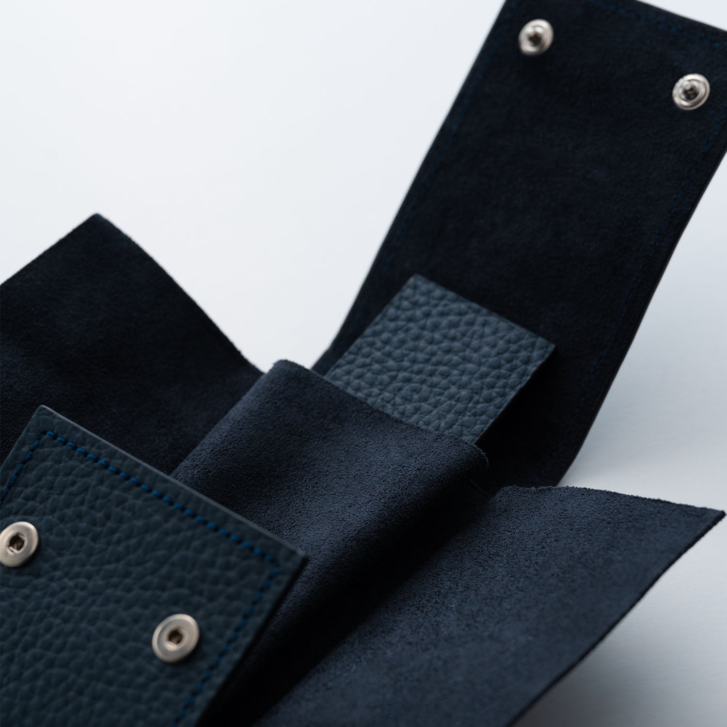 Navy Chronovault – Premium Leather Watch Pouch