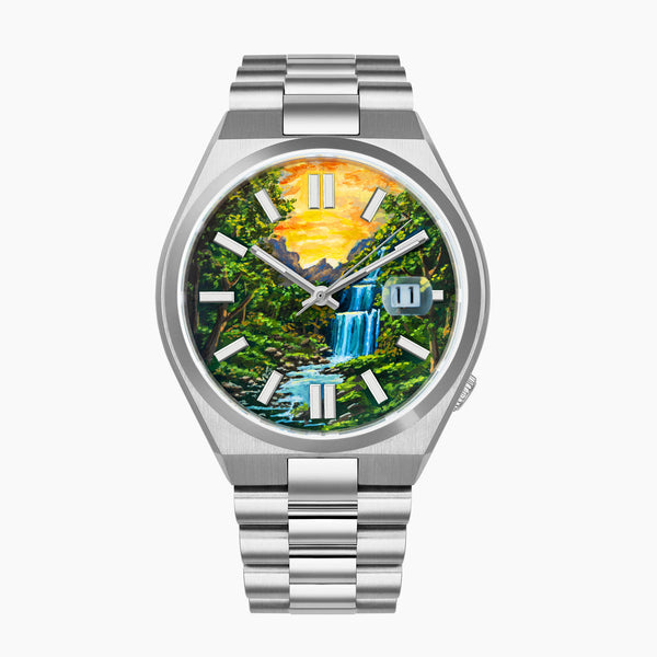 Waterfall Concept watch with hand-painted dial art realized on a Citizen Tsuyosa Automatic