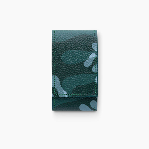 Verdant Camo Chronovault – Premium Leather Watch Pouch