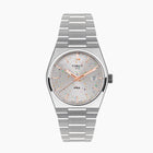 PRX Arctic Sky Concept – hand-painted custom Tissot PRX Silver Dial 35mm watch with abstract artwork, limited edition by IFL Watches.