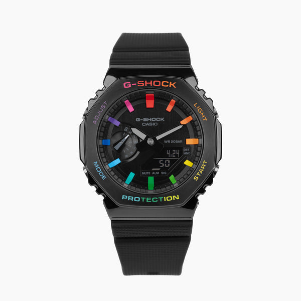G-Shock CasiOak Black Steel Rainbow – IFL Watches G-Shock CasiOak Black Steel Rainbow – IFL Watches
