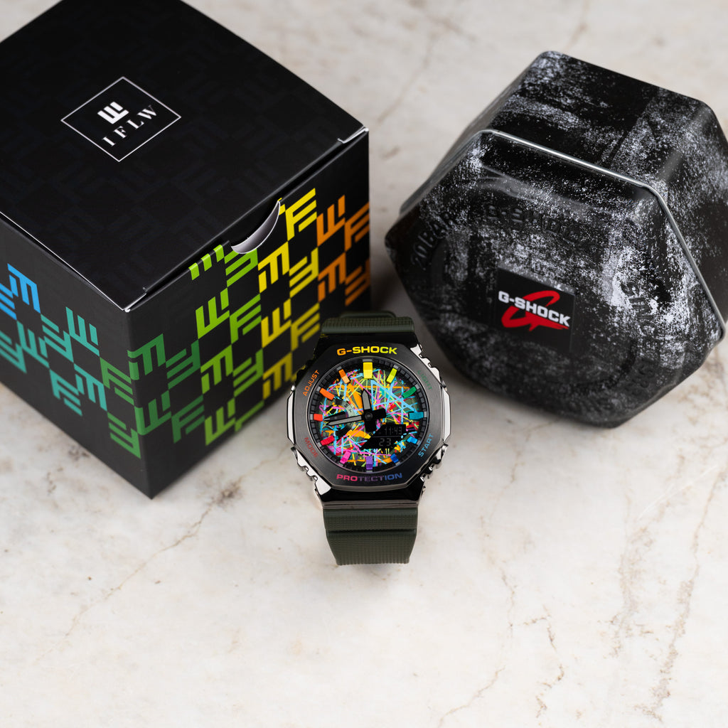 G-Shock CasiOak Green Freak Rainbow – IFL Watches G-Shock CasiOak Green Freak Rainbow – IFL Watches