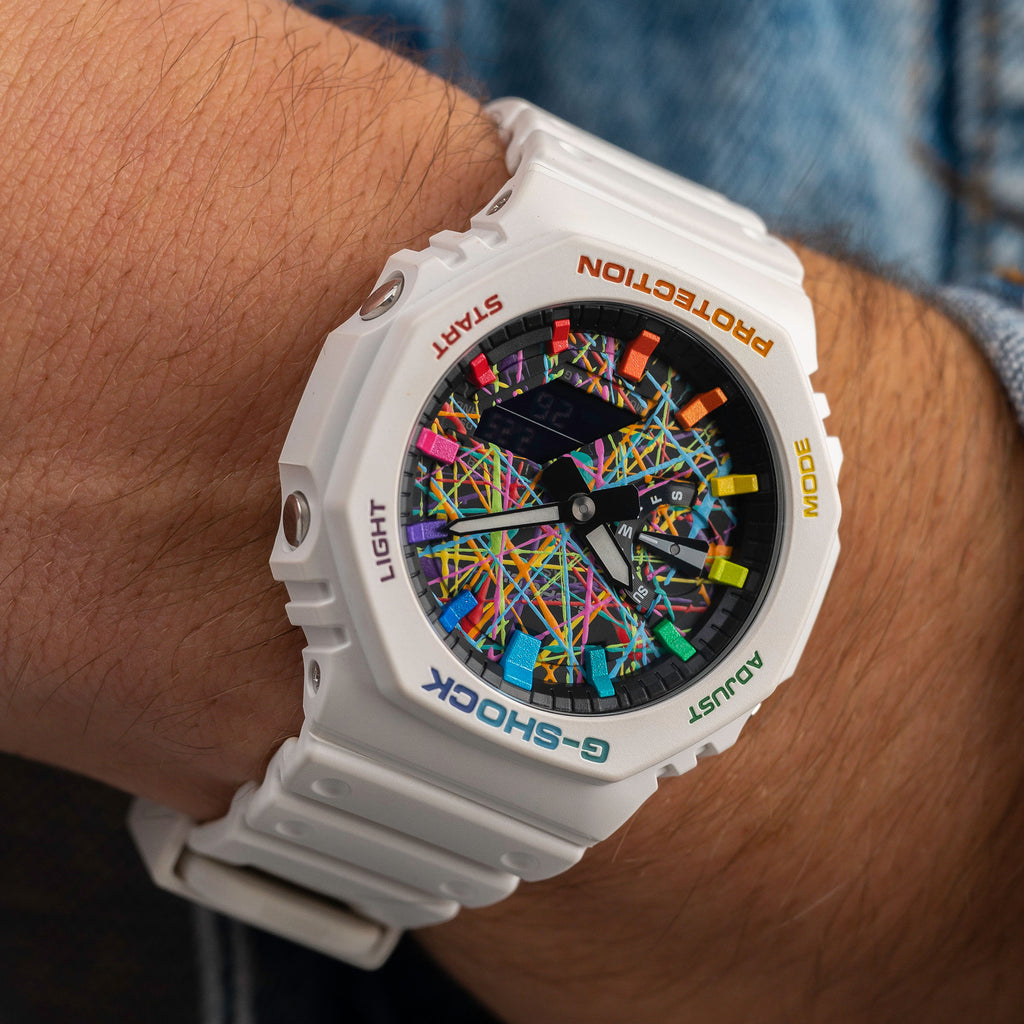 G-Shock CasiOak White Freak Rainbow