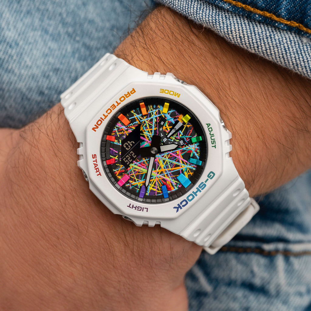 G-Shock CasiOak White Freak Rainbow