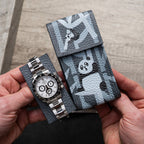 Charcoal Panda Leather Watch Pouch