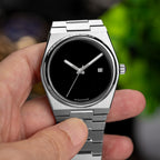 Onyx Steel Concept – Custom natural black onyx stone dial on stainless steel watch, bespoke timepiece by IFL Watches