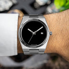 Onyx Steel Concept – Custom natural black onyx stone dial on stainless steel watch, bespoke timepiece by IFL Watches