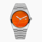 Red Agate Steel Concept – Custom natural red agate stone dial on stainless steel watch, bespoke timepiece by IFL Watches